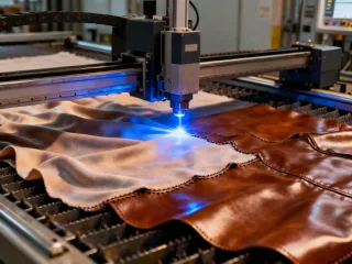 Laser cut textiles and leather