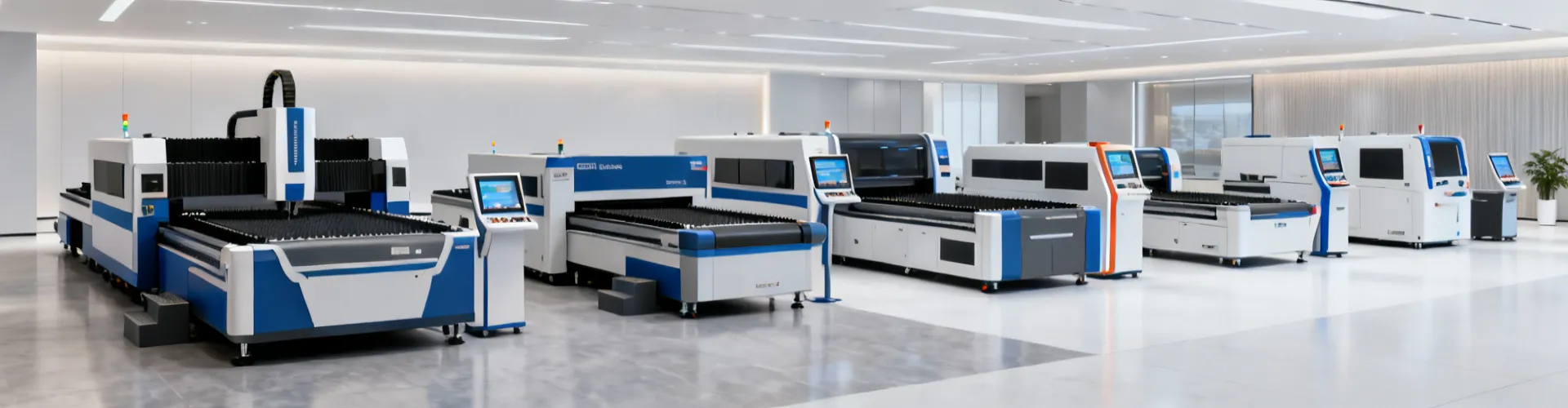 Boss Laser product showroom with CO2 and fiber laser systems