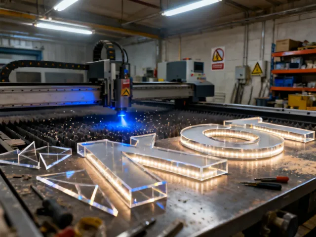 Boss Laser CO2 cutting acrylic signage